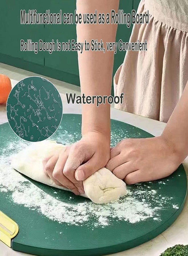 Vroxy لوح تقطيع/تقديم دائري من Vroxy، طبق للبيتزا والخضراوات والفواكه والجبن، أخضر من الجهتين - Image 3